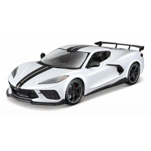 Maisto - 2020 Chevrolet Corvette Stingray Coupe (High Wing), bílá, 1:18