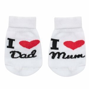 NEW BABY Kojenecké Varianta: bavlněné ponožky New Baby I Love Mum and Dad - bílá/56 (0-3m)
