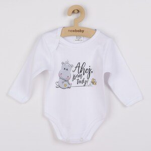 Body s potiskem New Baby Ahoj, jsem tady! Varianta: šedá/86 (12-18m)