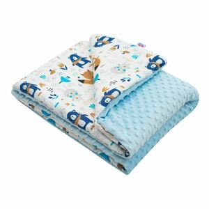 Dětská deka z Minky s výplní New Baby Varianta: Medvídci 80x102 cm - modrá