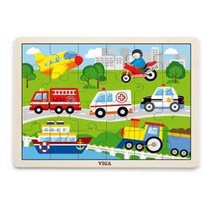 Dětské dřevěné puzzle Viga Varianta: Vozidla - multicolor