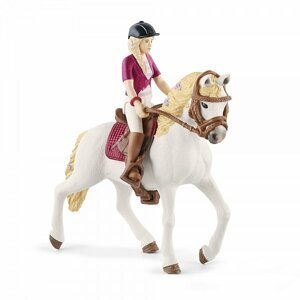 Dudlu Blondýna Sofia s pohyblivými klouby na koni