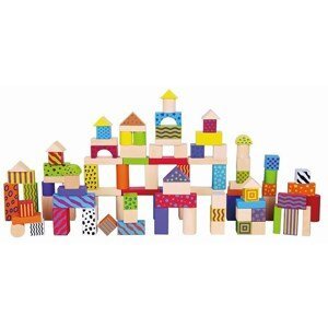 Dřevěné kostky pro děti Viga Barevné 100 dílů - multicolor