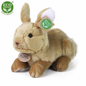 RAPPA Plyšový králík hnědý ležící 23 cm ECO-FRIENDLY