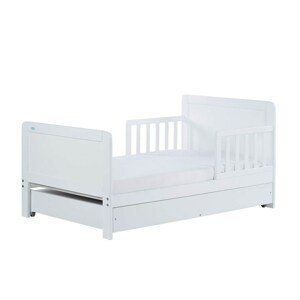 NEW BABY Dětská postel se zábranou Varianta: a šuplíkem Drewex Olek 140x70 cm - bílá
