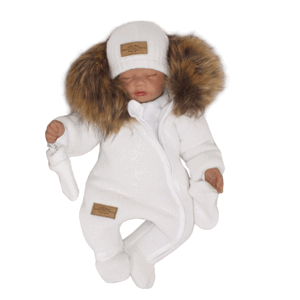 Dudlu Z&Z Zimní kombinéza s kapucí a kožešinou + rukavičky