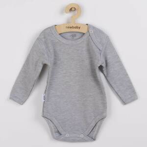 Kojenecké body s dlouhým rukávem New Baby Pastel Varianta: šedý melír - šedá/86 (12-18m)