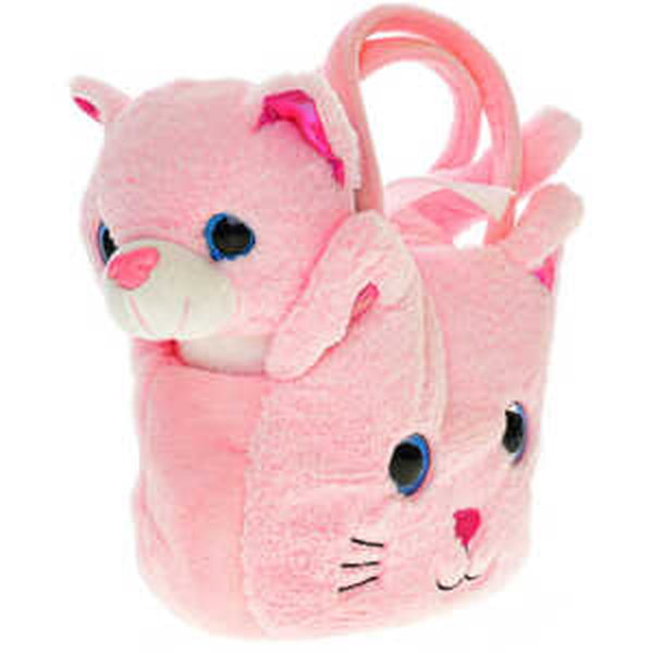 PLYŠ Kočička růžová 20cm set s kočičí kabelkou *PLYŠOVÉ HRAČKY*