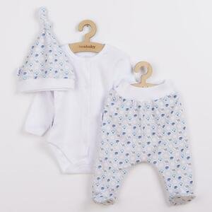3-dílná bavlněná kojenecká souprava New Baby Kiddy Varianta: bílo-modrá - bílá/68 (4-6m)
