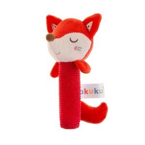 Dětská pískací plyšová hračka s chrastítkem Akuku Varianta: Liška - červená