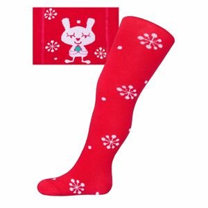 Vánoční bavlněné punčocháčky New Baby Varianta: červené s vločkami a kočičkou - červená/92 (18-24m)