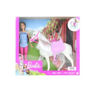 Dudlu Barbie Panenka na vyjížďce s koněm HCJ53