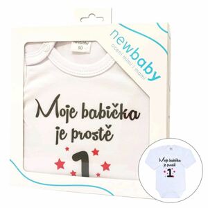 Body s potiskem New Baby Moje babička je prostě jednička - dárkové balení Varianta: červená/80 (9-12m)