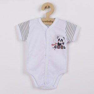 Kojenecké celorozepínací body s krátkým rukávem New Baby Panda Varianta: šedá/62 (3-6m)