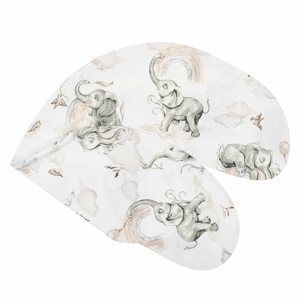 NEW BABY Povlak na kojící polštář Varianta: New Baby Sloníci bílo-šedý - bílá