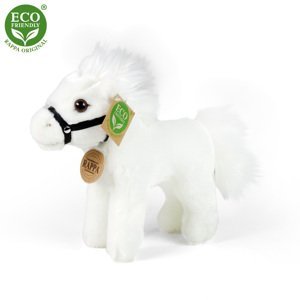 RAPPA Plyšový kůň bílý 20 cm ECO-FRIENDLY