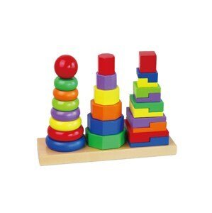 Dřevěné barevné pyramidy pro děti Viga - multicolor