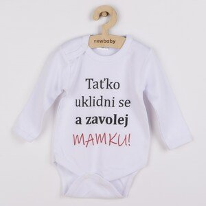 Body s potiskem New Baby a zavolej MAMKU! Varianta: bílá/56 (0-3m)