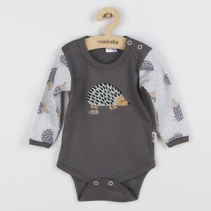 Kojenecké body s dlouhým rukávem New Baby Ježek Varianta: šedá/80 (9-12m)