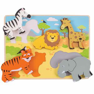 Bigjigs Toys Hrubé vkládací puzzle safari