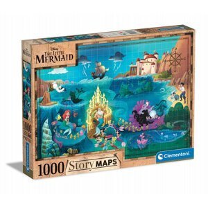 Dudlu Puzzle 1000 dílků Disney Mapa - Malá mořská víla