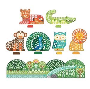 Petit Collage Petitcollage Kreativní puzzle se samolepkami zvířátka - 1000 kusů poškozený obal