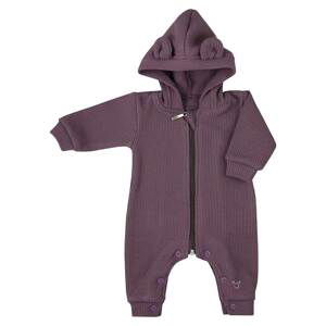 Kojenecký overal s kapucí a oušky Koala Pure purple, vel. 68 (4-6m)