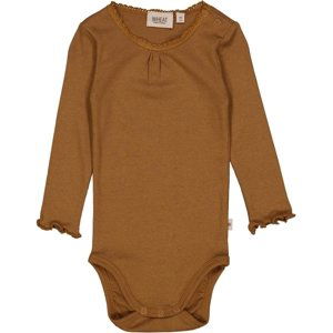 Wheat kojenecké body s dlouhým rukávem 9106 - caramel Velikost: 62 Bavlna, modal