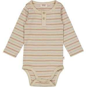 Wheat kojenecké body s dlouhým rukávem 9101 - dusty stripe Velikost: 56 Bavlna