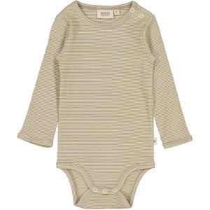 Wheat kojenecké body s dlouhým rukávem 9104 - warm stone stripe Velikost: 74 Bavlna