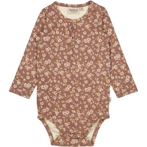 Wheat kojenecké body s dlouhým rukávem 9105 - vintage rose flowers Velikost: 62 Bavlna