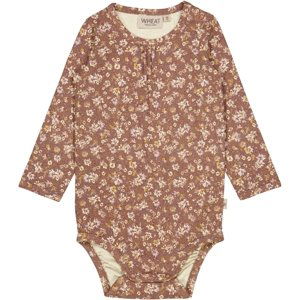 Wheat kojenecké body s dlouhým rukávem 9105 - vintage rose flowers Velikost: 80 Bavlna