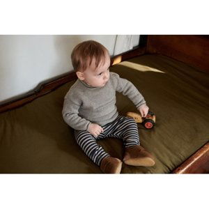 Wheat kojenecký svetr Gunnar 6582 - warm grey melange Velikost: 68 Bio bavlna
