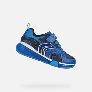 GEOX dětské boty se svítící podrážkou BAYONYC BOY modré - J16FEA - 4255 Velikost: 28 Svítící