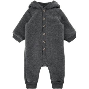 Mikk-Line kojenecký vlněný merino overal 50033 - Anthracite Melange Velikost: 62 Merino vlna