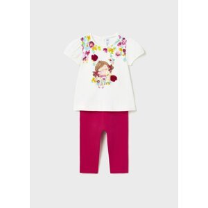 Mayoral 2 dílná sada kojenecké dívčí tričko s krátkým rukávem a legíny 1777 - 015 Velikost: 98 Bavlna