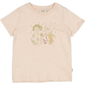 Wheat dívčí tričko Vegetables Embroidery 0103 - rose dust Velikost: 110 Biobavlna