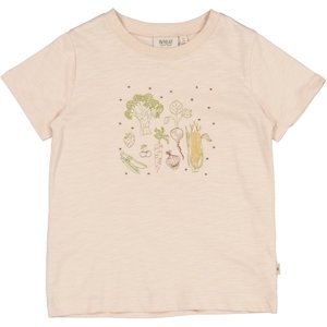Wheat dívčí tričko Vegetables Embroidery 0103 - rose dust Velikost: 122 Biobavlna