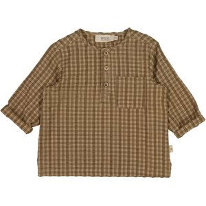 Wheat kojenecká košile Bjørk s dlouhým rukávem 6677 - pine check Velikost: 62 Biobavlna