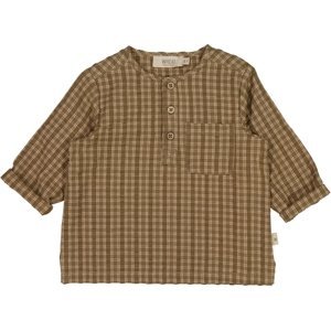 Wheat kojenecká košile Bjørk s dlouhým rukávem 6677 - pine check Velikost: 68 Biobavlna