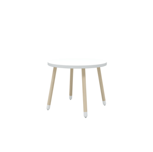 Flexa dřevěný kulatý stůl pro děti bílý Dots 825010340 Masivní dřevo