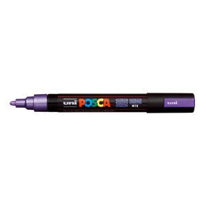 Uni-ball, PC-5M, Posca, akrylový popisovač, kusový, 1 ks Barva: Metalická fialová
