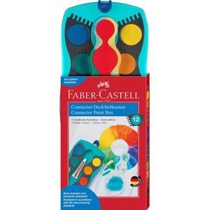 Faber-Castell, 125003, Connector, sada vyměnitelných vodových barev, tyrkysová, 12 ks