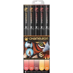CHAMELEON, CT0511, Color Tones, 5 Pen set, stínovací popisovače, 5 ks, Warm tones