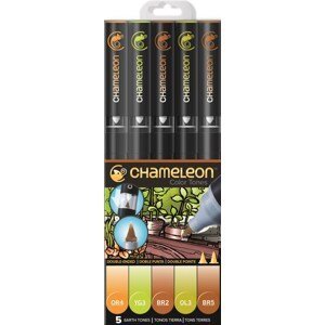 CHAMELEON, CT0503, Color Tones, 5 Pen set, stínovací popisovače, 5 ks, Earth tones