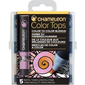 CHAMELEON, CT4501, Color tops, tonovací nástavce pro popisovače,  5 ks, Pastel tones