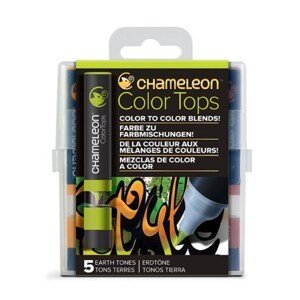CHAMELEON, CT4503, Color tops, tonovací nástavce pro popisovače,  5 ks, Earth tones