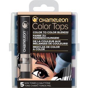CHAMELEON, CT4510, Color tops, tonovací nástavce pro popisovače,  5 ks, Skin tones
