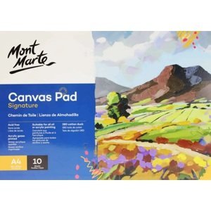 Mont Marte, CAXX0024, Canvas Pad, bavlněné plátno ve skicáku, 280 g/m2, A4, 10 listů