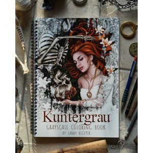 Kuntergrau, antistresové omalovánky s logem a podpisem autorky, Sarah Richter